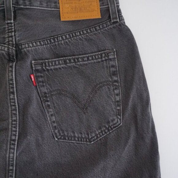 Levi's Premium Black Faded Rib Cage Mini Denim Skirt Size 27 - Picture 13 of 13